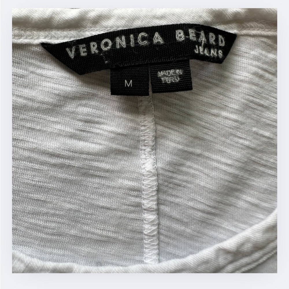 Veronica Beard Gold Button-Shoulder Long-Sleeve Tee | Size M - Picture 5 of 6